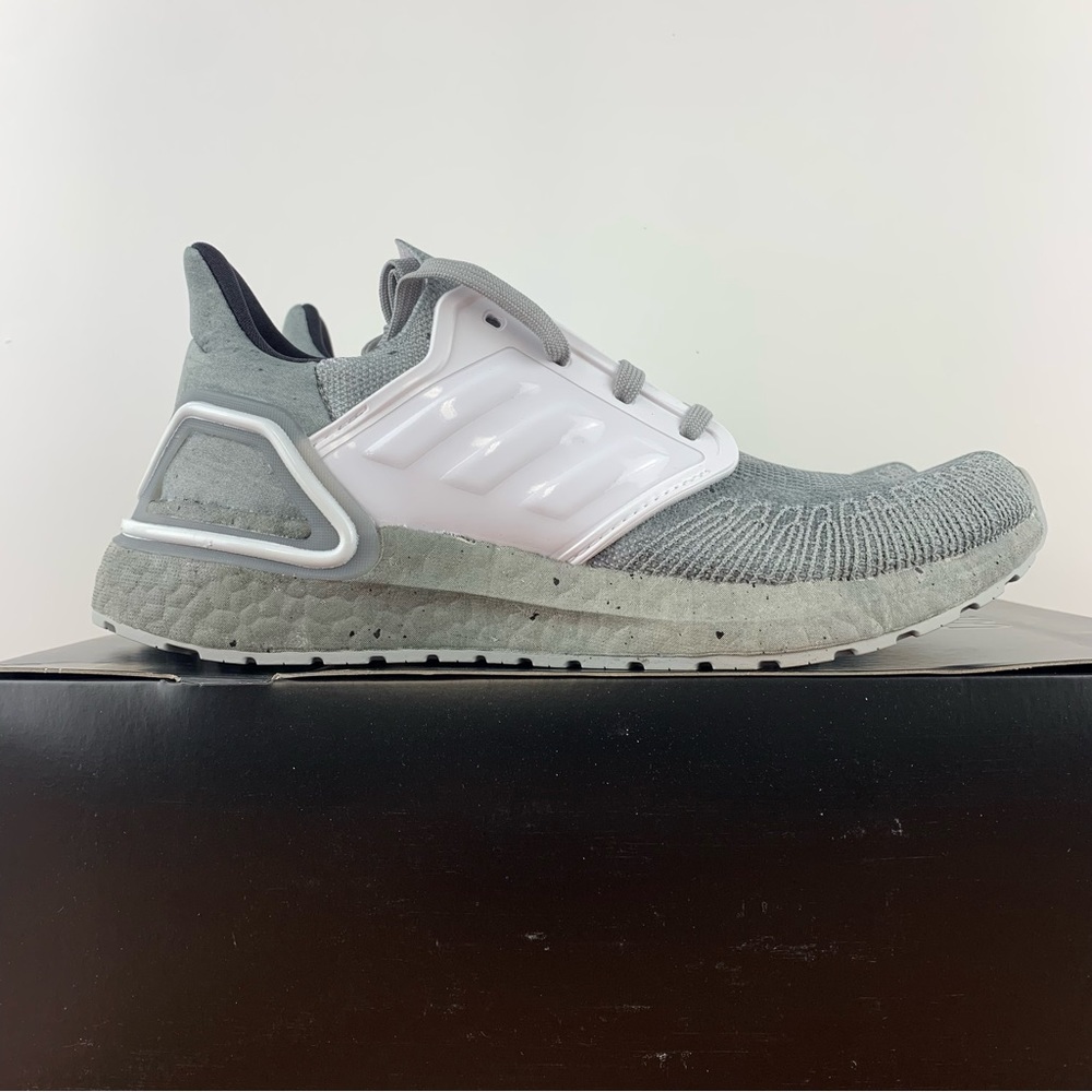 adidas Athletic Running Shoe in Light Gray and White